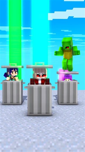 JJ and Mikey Music Garbage Bin 😂😁 - MAIZEN Minecraft Animation