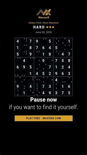 MavonX's Hard Sudoku: Pointing Pairs - 06.30.2026