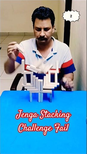 Stacking Gone Wrong ( Jenga Falls Hard 💥) #shorts #jenga #stackingchallenge