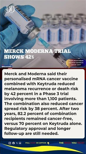 Merck and Moderna Report 42 Percent Melanoma Risk Reduction in Trial