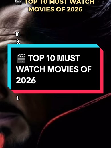 🎬 TOP 10 MUST WATCH MOVIES OF 2026. 10. AVENGERS: DOOMSDAY (DEC 18, 2026) A major MCU event featuring an ensemble of heroes facing a powerful new threat - a big holiday blockbuster. 9. THE HUNGER GAMES: SUNRISE ON THE REAPING (NOV 20, 2026) A continuation of The Hunger Games saga, exploring Haymitch Abernathy’s early years - big spectacle and franchise appeal. 8. THE CAT IN THE HAT (NOV 6, 2026) A new 3D animated musical adaptation of the beloved Dr. Seuss tale - quirky, colorful, and great for