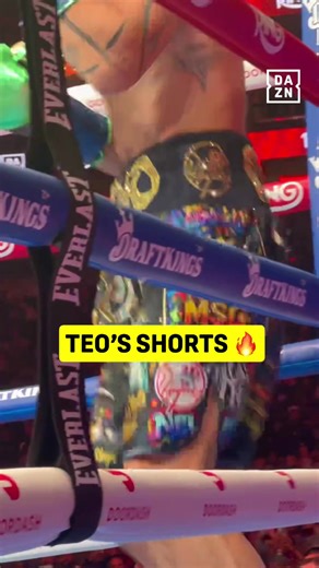 Teo’s shorts for tonight 🔥 🎟️ Buy #RING6 | Teofimo Lopez vs Shakur Stevenson | LIVE NOW | Exclusively on DAZN | @RingMagazine 🤳