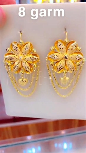 Flower Gold Chandelier Earrings | Latest Earrings Luxury Collection 2026 #goldjewelry #goldfashion