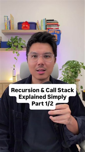 Part 1/2 Recursion & Call Stack - Data structures and algorithms explained This function is the simplest example of recursion we can have… BUT, the placement of the print statements really tests your understanding of how recursive code evaluates. 🧠 ANSWER: foo 3 foo 2 foo 1 bar 1 bar 2 bar 3 👀 Did you get it right? In this deceptively simple code snippet, most software engineers know that the foo’s will count down 3..2..1 but far less know that the bar’s will count up 1..2..3. This behavior st