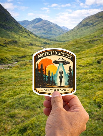 Protected Species Alien Sticker - Etsy