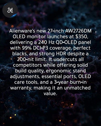 Alienware unveils $350 27-inch 240Hz OLED monitor with low brightness and 3-year warranty