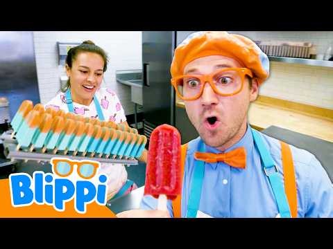 Making Blippi-Themed Popsicles! 🩵🧡🍧
