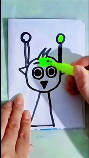 Cute Neon Alien Drawing 👽✨ | Easy & Satisfying Art