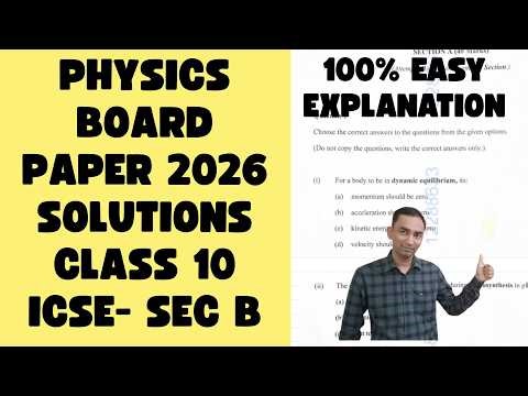 ICSE Class 10 Physics Paper Analysis | 9th March 2026 | Class 10 Physics Answer Key SECTION B