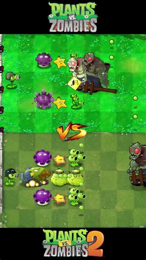 PvZ 1 Vs PvZ 2 - Cob Cannon, Mega Pea Plant Team Vs Giga Gargantuar Zombie Team #pvz #pvz2 #shorts