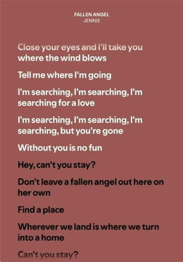 FALLEN ANGEL - JENNIE (Lyrics) #fallenangel #jennie #lyrics #bluemusicdm