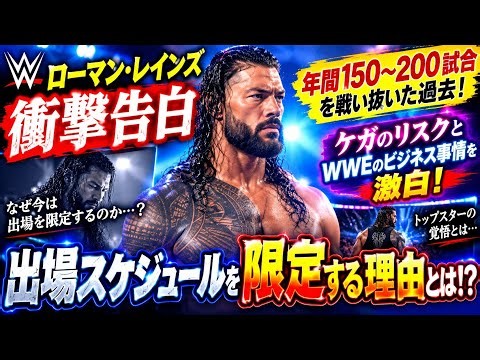 🔥👑【ローマン・レインズ衝撃告白】出場スケジュールを限定する本当の理由とは！？年間150〜200試合を戦い抜いた過去、ケガのリスクとWWEのビジネス事情を激白！💥🤼‍♂️🏆