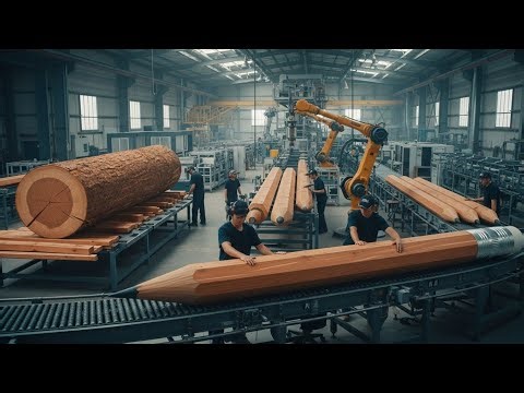 Inside a Modern Pencil Factory: From Cedar Wood to Graphite Cores (Full Process)