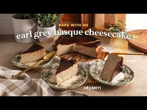Earl Grey Basque Cheesecake ☕ homemade bake with me & recipe