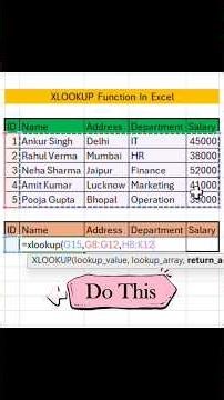 Xlookup Function in Excel #excel #excelformula #xlookup #education #shortsfeed #exceltricks #windows