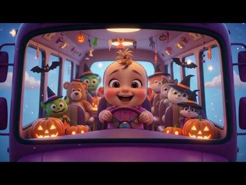 Wheels on the Bus Halloween Version Song | Spooky Fun Kids Nursery Rhymes + Cartoon Animation