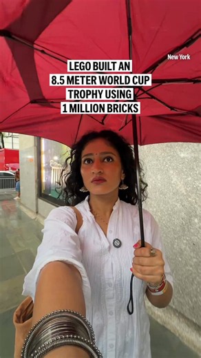Made from more than 1 million Lego bricks and standing nearly 8.5 meters tall, this giant FIFA World Cup trophy is one of the biggest Lego builds ever created. Produced by Nandini Gupta