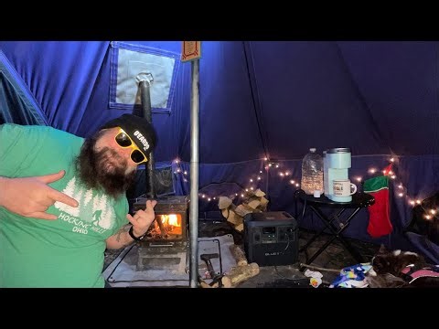 HOT TENT CAMPING WITH MY DOG