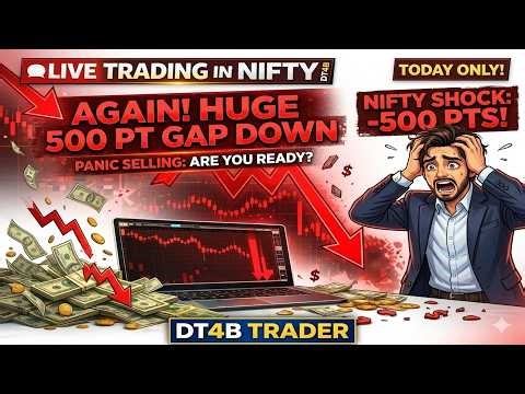 NIFTY Live Trading Today 🔥 | Elliott Wave Analysis & Price Action | Intraday Strategy | DT4B Trader