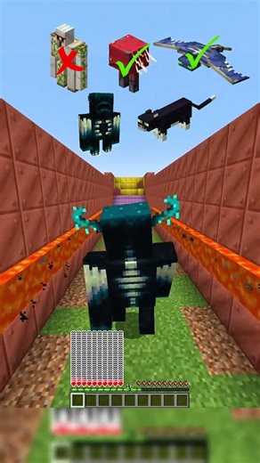 which mob passes this obstacle course #minecraft #minecraftshorts #challenge