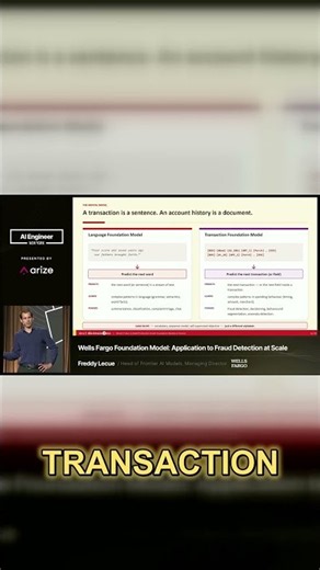 Wells Fargo Transaction Foundation Model Explained #AI #FinTech #Shorts @aiDotEngineer
