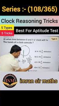 Clock Reasoning Tricks | Best Tricks for Clock Questions | imran sir maths #shorts