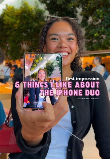 5 iPhone duo features that stood out to me as a content creator! 📱✨✍🏽 @apple invited me to launch day to take a look at the new iPhone duo 💫 #iphone #iphonereview #iphoneduo #iphoneduoreview #contentcreatortips