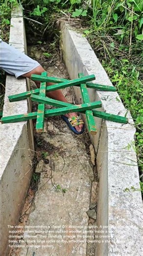 Ingenious DIY Drainage Solution: Building a Sturdy Rock Support System