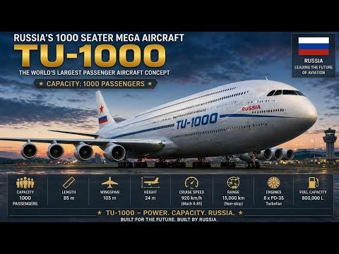 TU-1000: The World’s Largest 1000 Passenger Aircraft | Future of Aviation Revealed ✈️