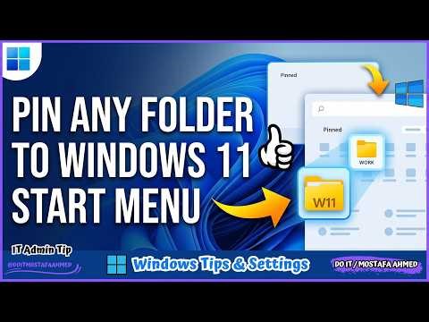 Make Windows 11 Faster ⚡ Pin Any Folder to Start Menu in Seconds 👍