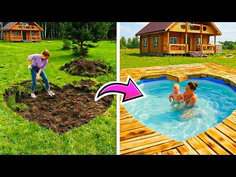 Amazing DIY Backyard Pool Project for the Whole Family 💦🔥