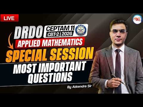 DRDO CEPTAM 11 CBT-2 | Applied Mathematics - special session on vector calculus | Attendra Sir