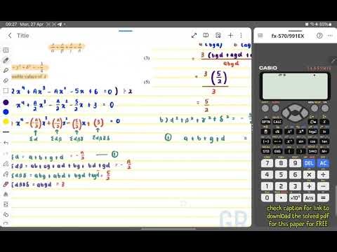 Q6 Edexcel Further Maths GCE May 2025 CP2 | Q6: Roots of Polynomials (Quartic Equations)