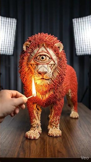 ​Burning a 10,000 Matchstick Lion (Wait for the End!)