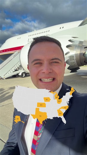 Why is Trump campaigning in Republican states?