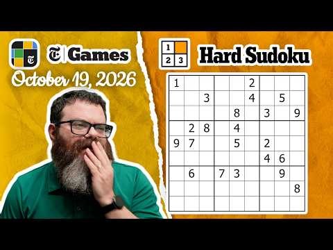 NYT Hard Sudoku Walkthrough | October 19, 2026