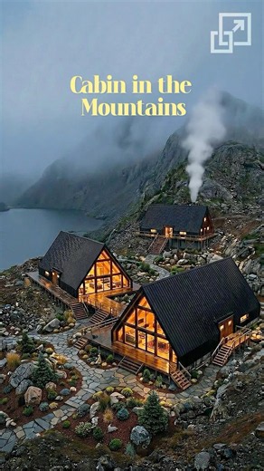 🏔️ From Structure to Retreat: Building A-Frame Mountain Cabins #shorts