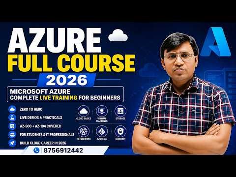 Azure Full Course 2026 | Microsoft Azure Complete Live Training for Beginners | AZ-900 + AZ-104
