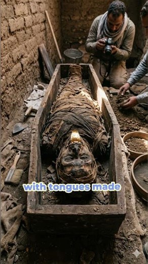 Mummies with GOLD Tongues Found in Egypt! 🪙 #Archaeology