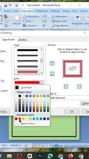 Set Page Borders and Colors in MS Word in 1 Minute! 📄✨MS Word Page Colour & Border. #excel #words