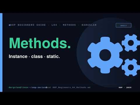 Python methods: instance vs @classmethod vs @staticmethod | OOP L04 · Daily