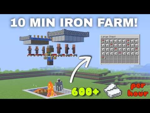 How to Make an Easy Iron Farm in Minecraft 1.21+ | 600 /hr