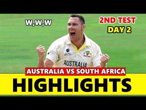 Australia vs South Africa 2nd Test Match Day 2 Highlights 2026