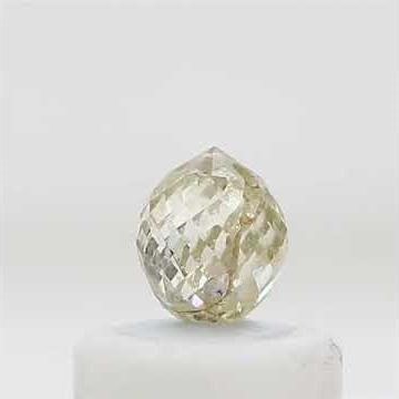 0.40 CT LIGHT GREEN COLOR BRIOLETTE SHAPE BEAD CUT NATURAL DIAMOND FANCY DIAMOND