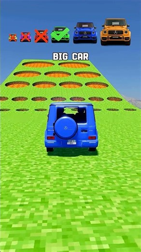 Tiny to Giant Cars vs Mountain with Growing Lava Pits!