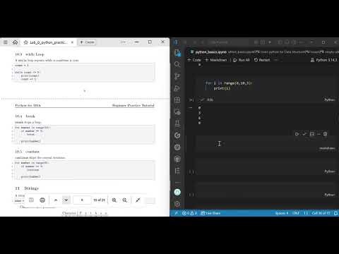 Python Basics for DSA #3a | Loops, range(), break, continue & Strings | Beginner Python
