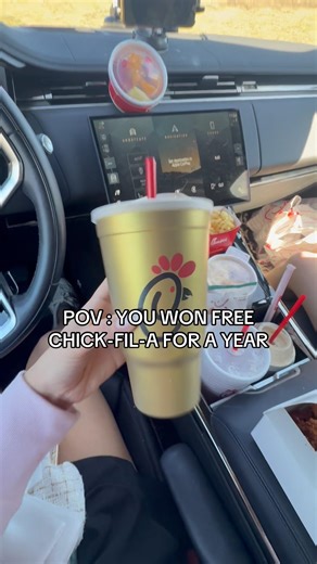 FREE CHICK-FIL-A FOR A YEAR?! 🏆🍟 #trending #food #chickfila #viral #winner #lunch #yum #tiktok