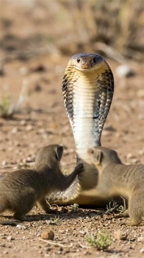 dangerous king Cobra fight with two mongoose #shorts #ytshorts