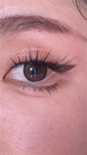 Blade Brush Eyeliner + Kitten Eyeliner + Eyelash Extension Technique | Hair Paste Method 👁️✨ #shorts