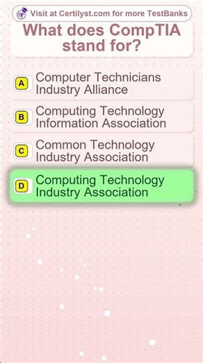 What does CompTIA stand for?#NetworkPlus #ITCertification